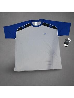 Adidas Colorblock Performance Shirt Men’s XL Gray Blue NWT